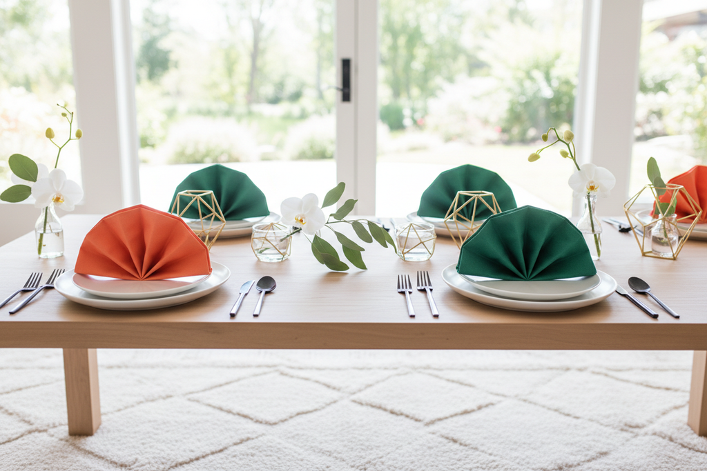Modern wedding table with napkins