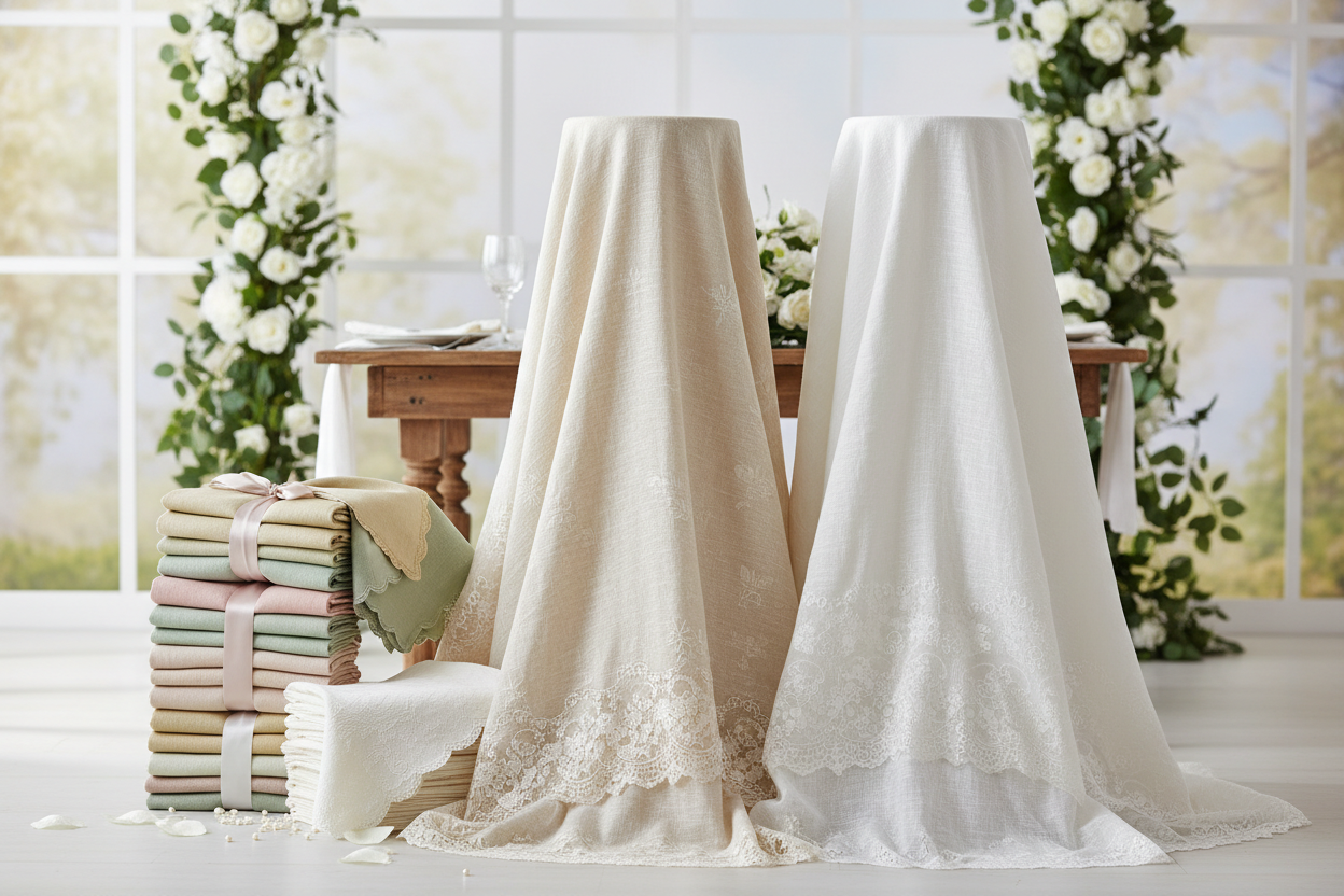 Wedding table cloths and napkins